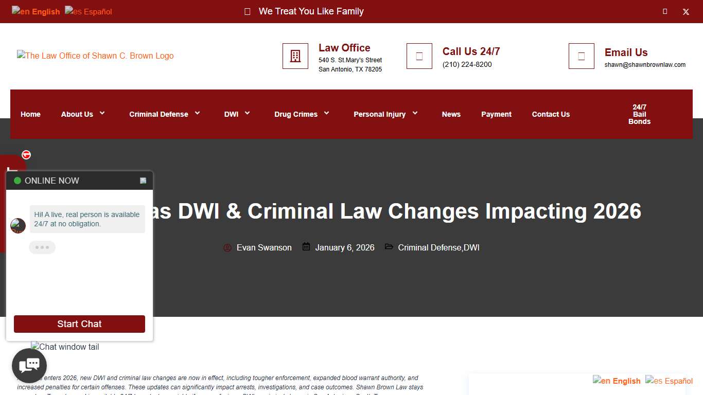 New Texas DWI & Criminal Law Changes Impacting 2026 - The Law Office of Shawn C. Brown P.C.